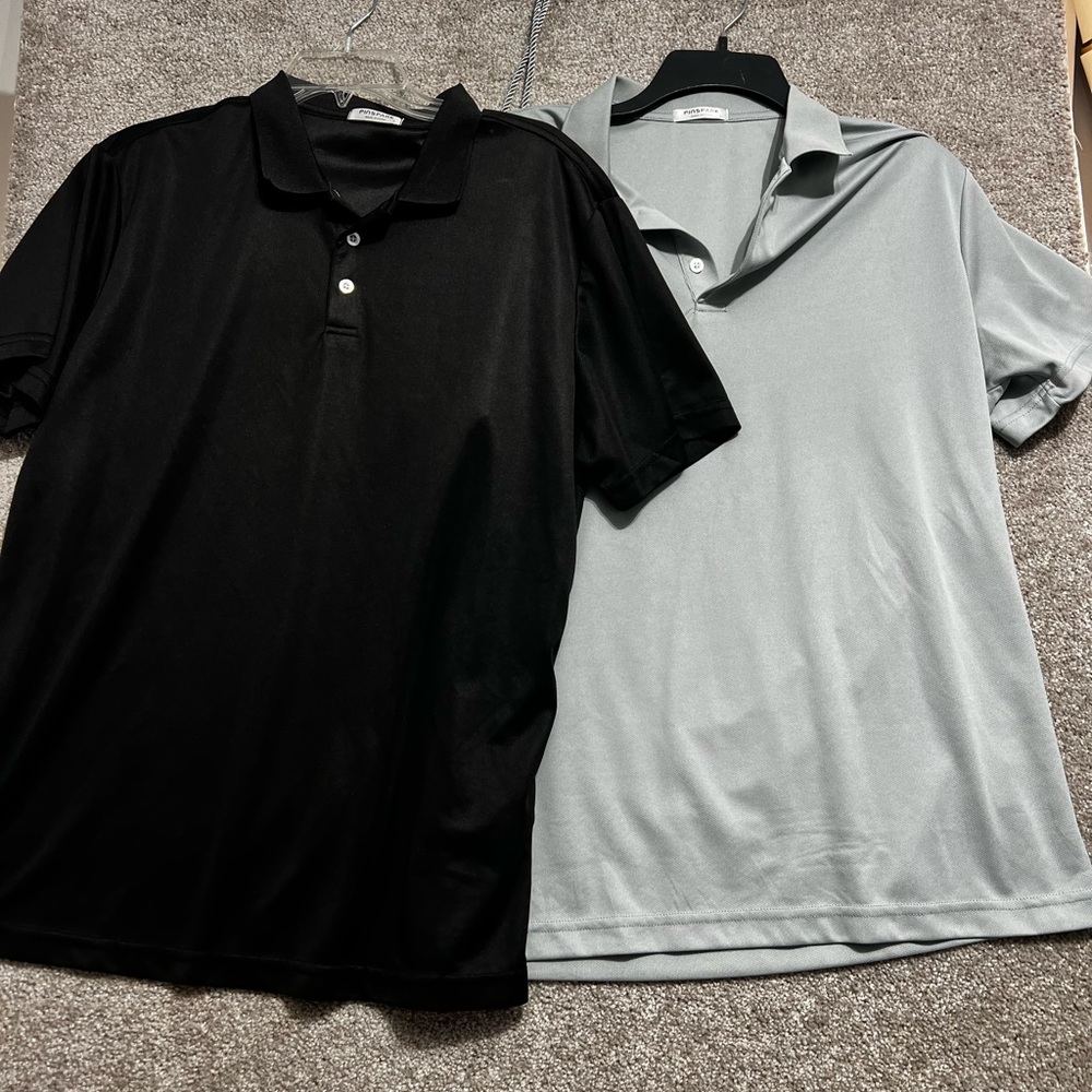 Pinspark 2 men’s Short Sleeve Polo Shirt Light weight Polyester Size Large New